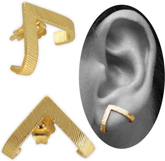 Minimalist Triangle Stud Earrings in 24K Gold Plated Silver