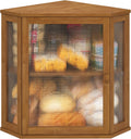 Corner Bread Box for Kitchen Counter - Large Bamboo Storage