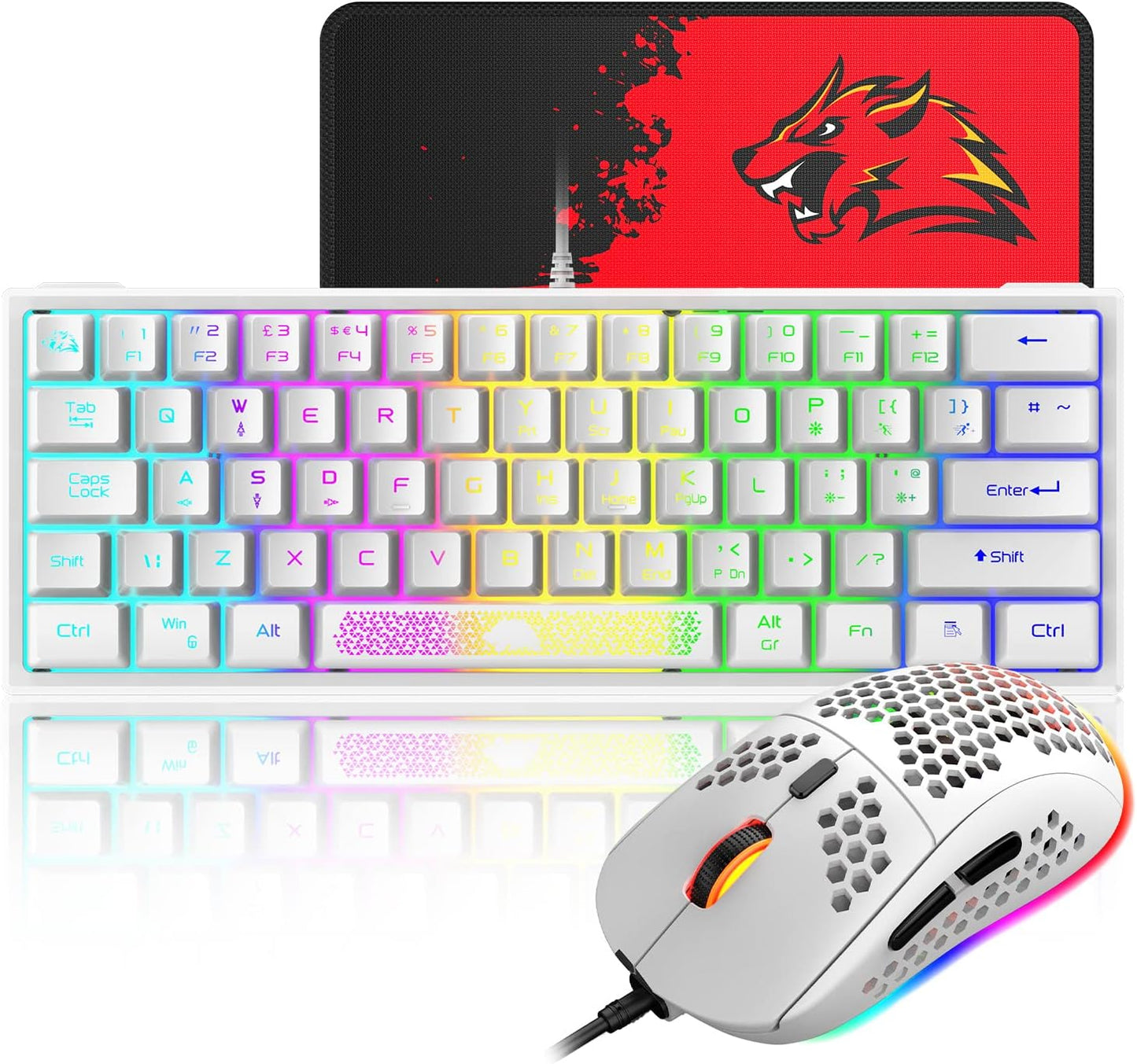 60% Gaming Keyboard and Mouse Combo with RGB Backlight