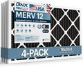 16x25x1 MERV 12 Odor Defense Air Filter 4-Pack - Activated Carbon
