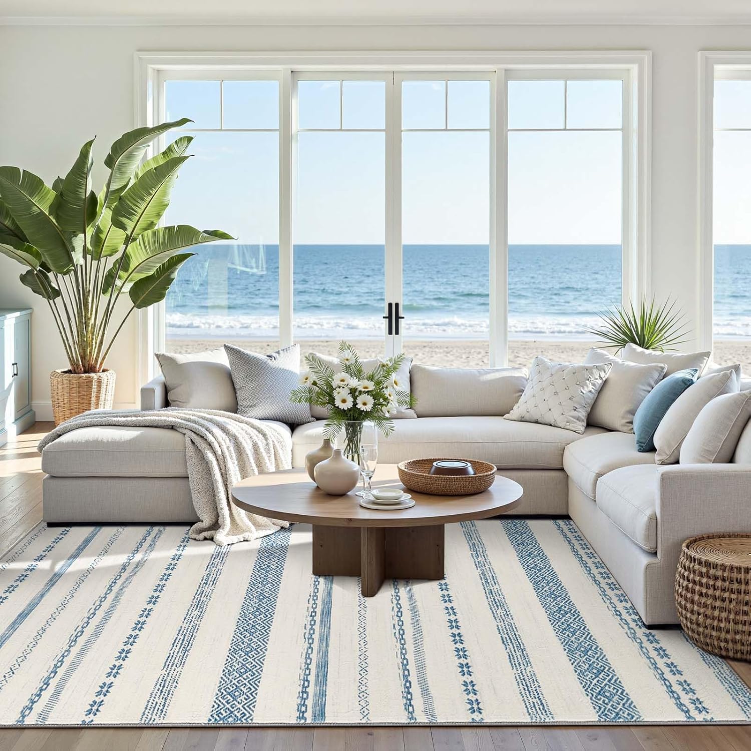 jinchan Moroccan Boho 8x10 Area Rugs for Living Room Soft Design