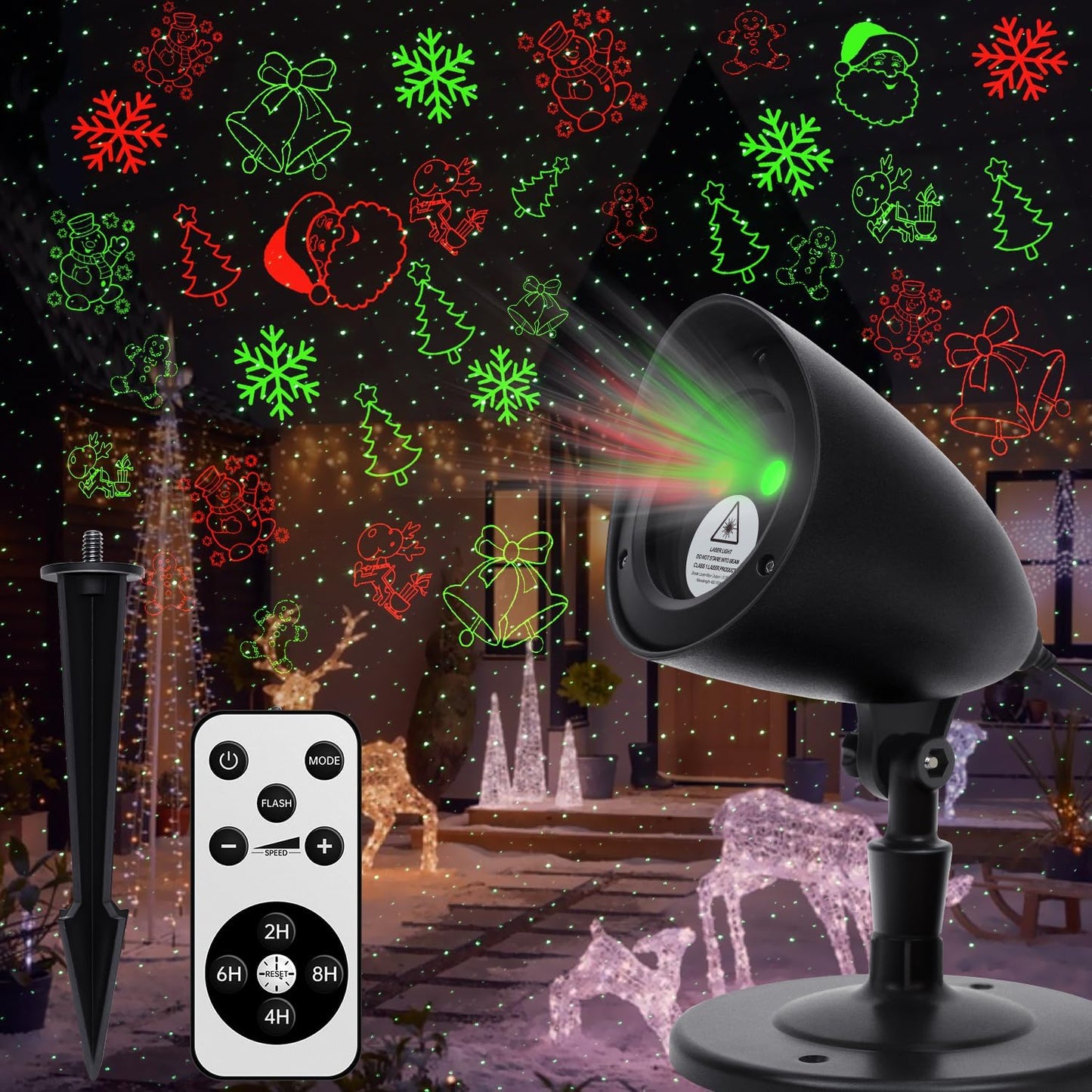 Orbislux Christmas Laser Lights: 10 Moving Effects, Remote-Controlled, Waterproof - Illuminate Your Space!