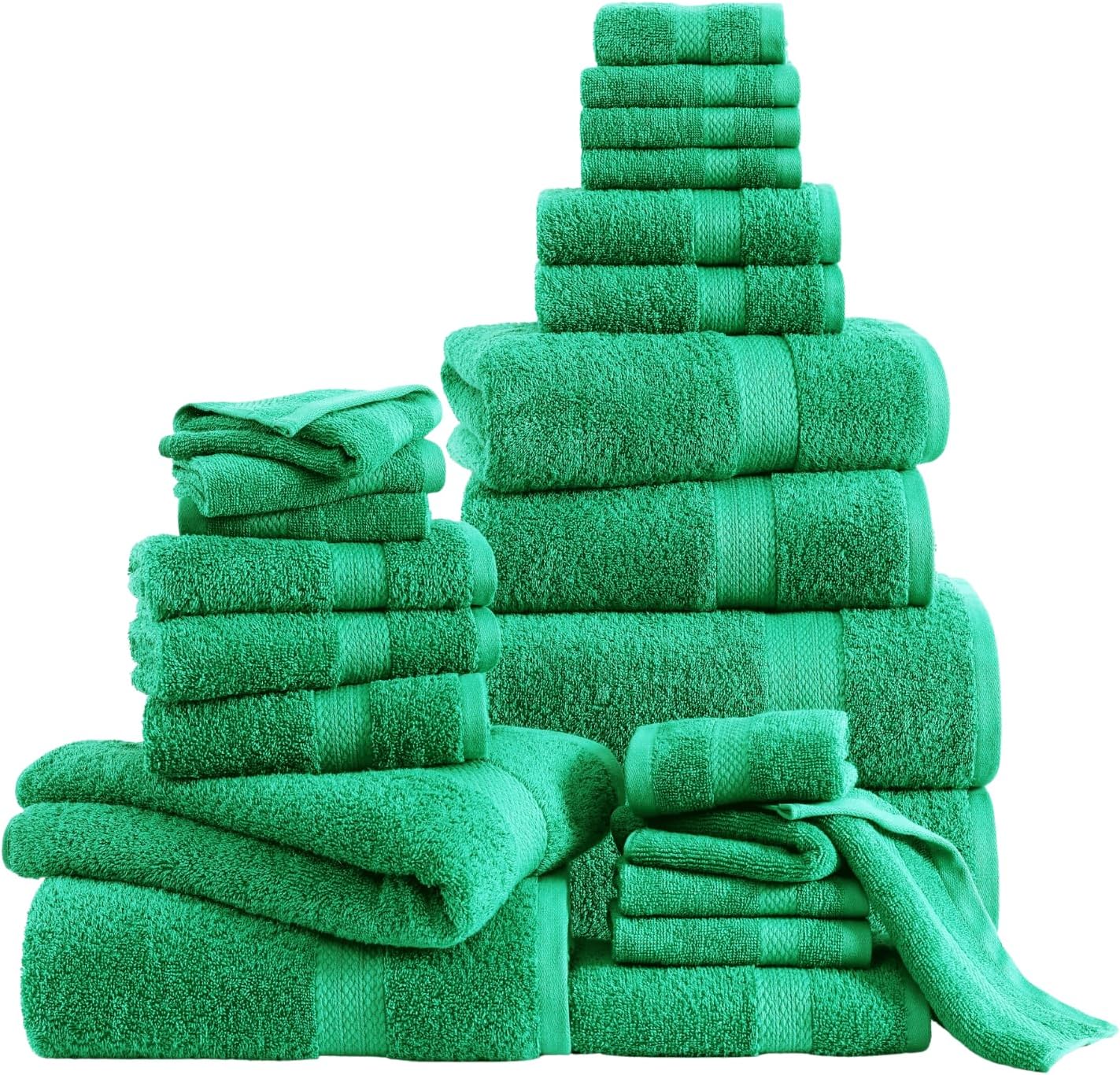 Lane Linen 24-Piece Cotton Towel Set - Ultra Soft & Quick Dry