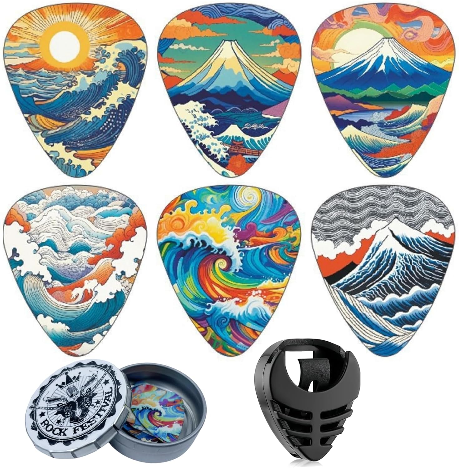 Artistic Metal Guitar Picks Set - Unique Gift for Guitar Lovers