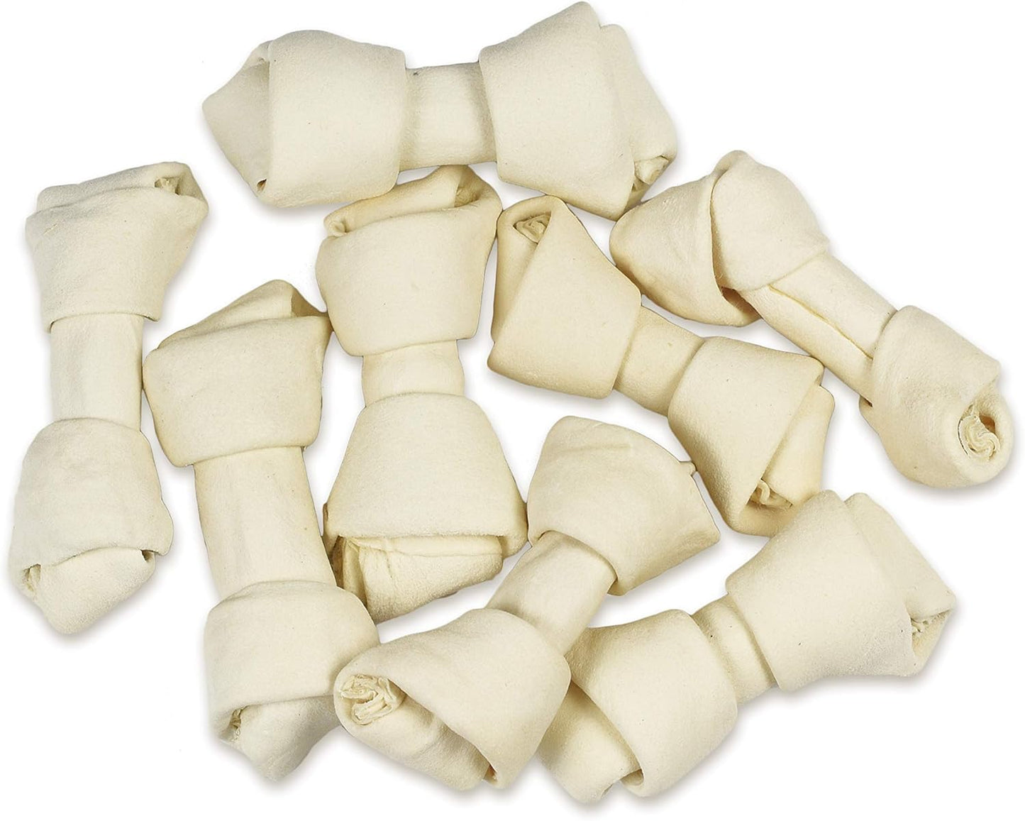 4-5 Inch Rawhide Dog Chew Bones for Medium Chewers - 30 Pack