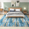 Shag Living Room Rug 5x7 Abstract Blue - Ultra Soft Plush Comfort