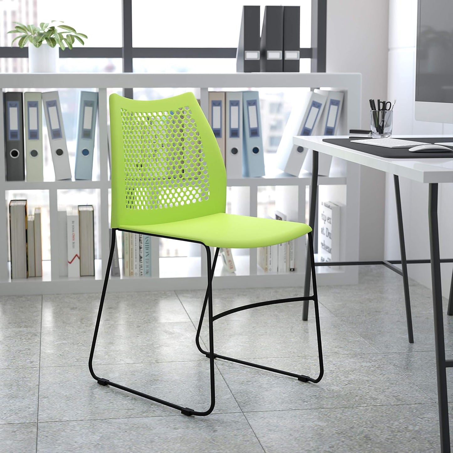 HERCULES Series Stack Chair with Air-Vent Back and Sled Base