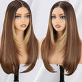 Honey Blonde Highlight Straight Lace Front Wig 24in - Glueless Layered