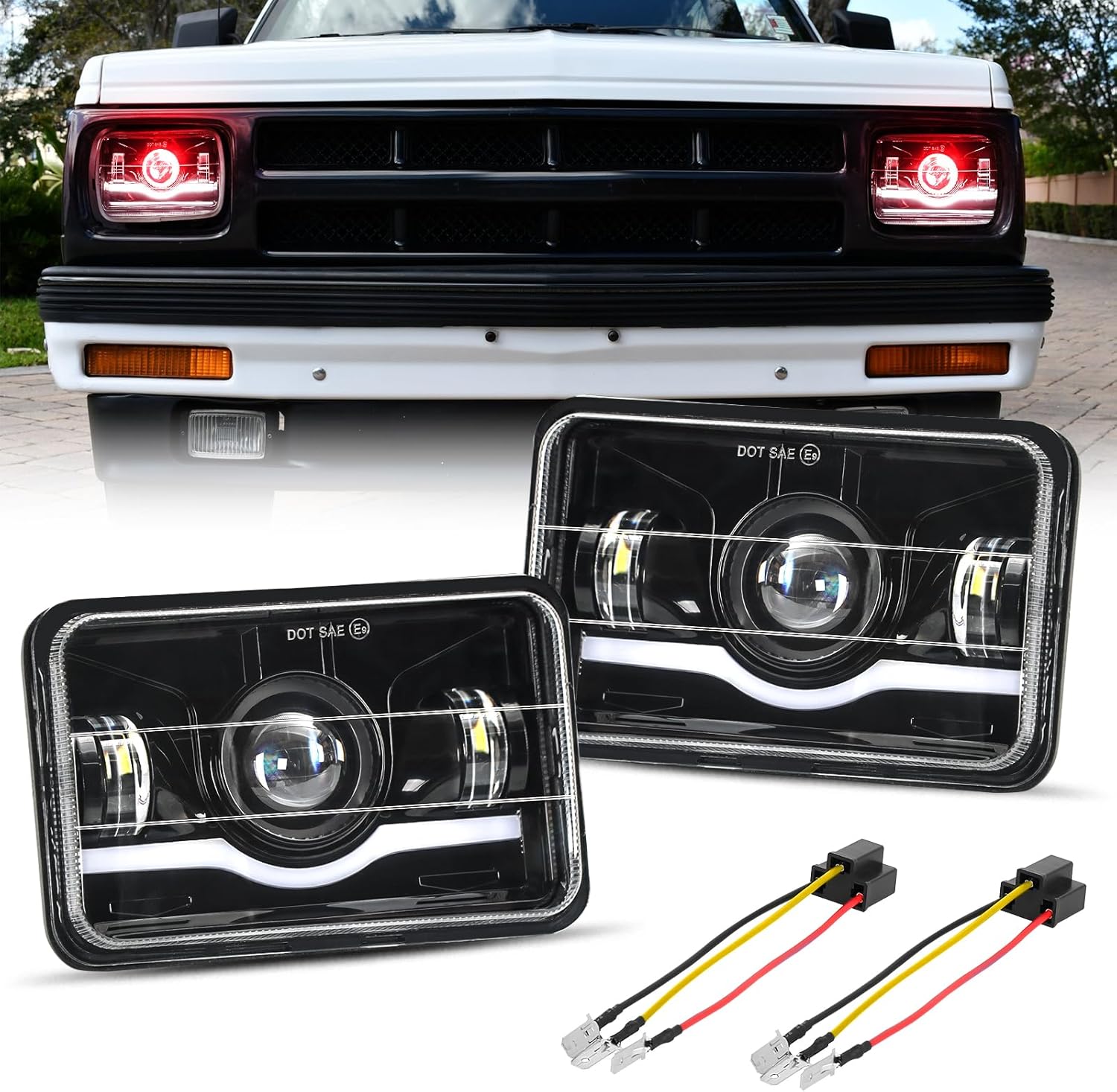 4x6 LED Headlights for Chevrolet S10 Blazer and More