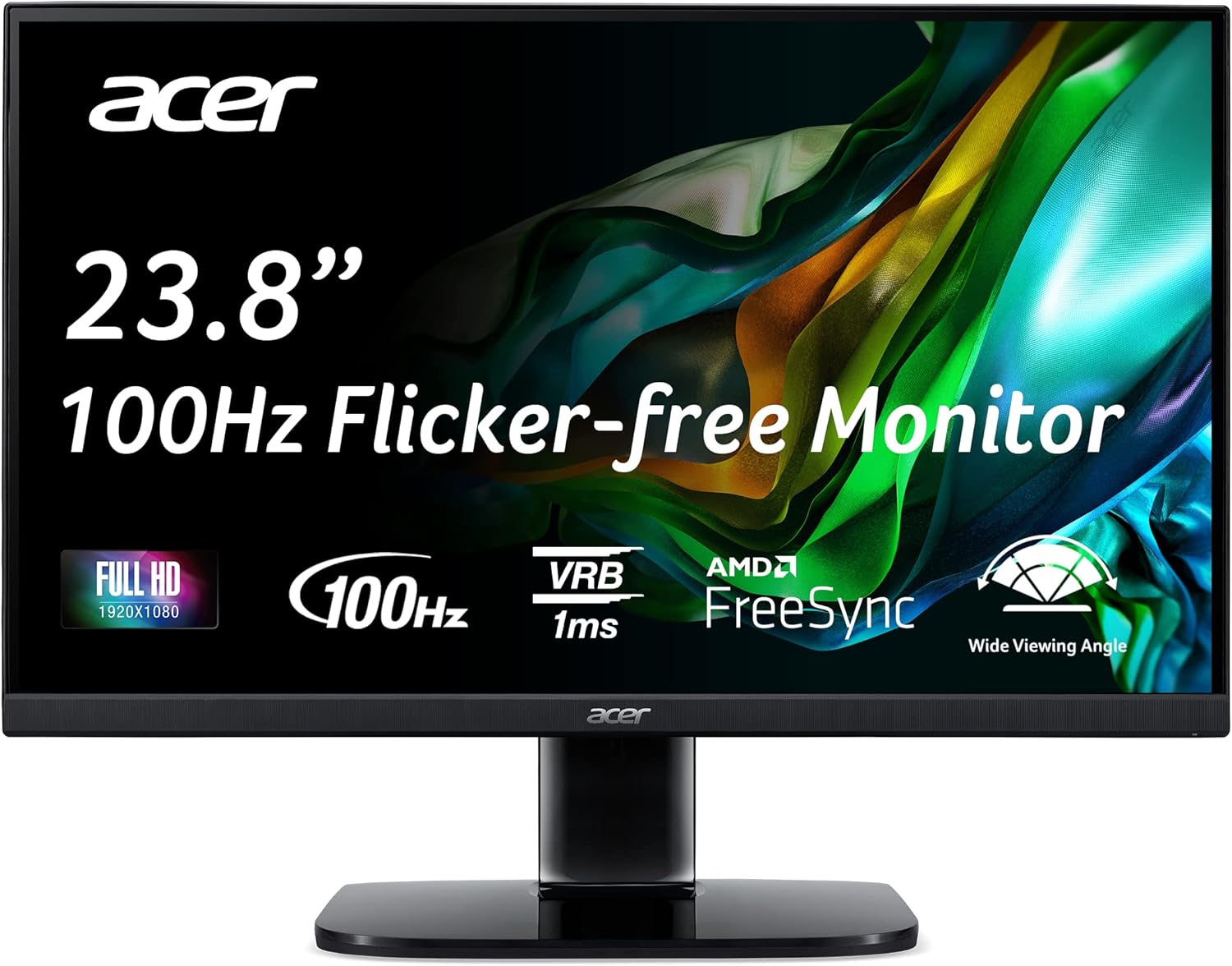 Acer KC242Y Hbi 23.8 Full HD Gaming Monitor | AMD FreeSync | 100Hz | 1ms VRB