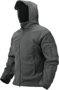 TACVASEN Mens Fleece Jacket Full Zip Tactical Hoodies - Windproof Warm