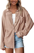 Women's Oversized Button Down Shirt Jacket - Lightweight Fall Shacket