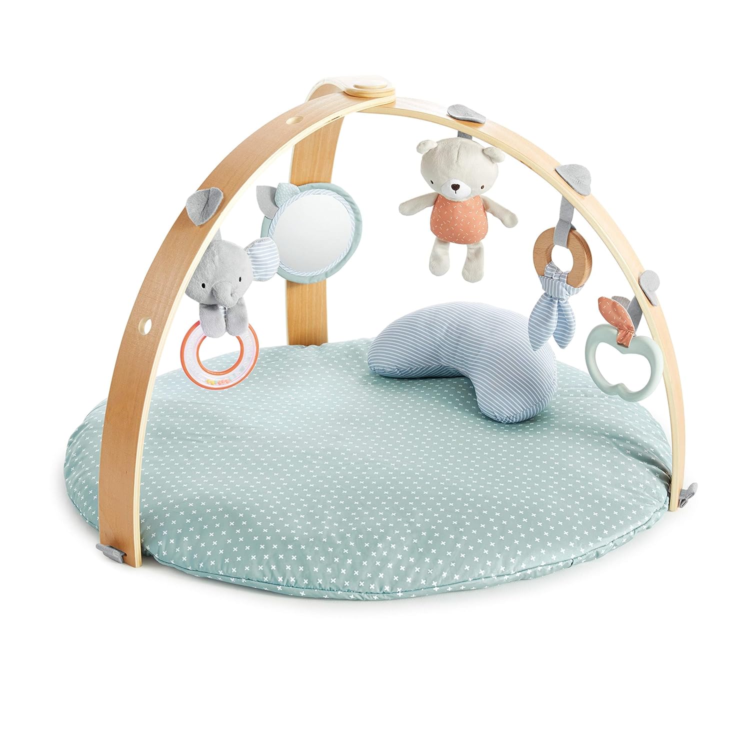 Ingenuity Cozy Spot Duvet Gym & Play Mat - Wood Toy Bar