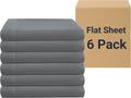 Bulk Flat Sheets King Size 6 Pack - Easy Sort Hotel-Style Sheets