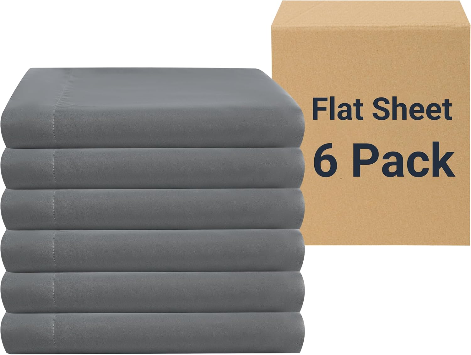 ZPECC Queen Size Flat Sheets 6 Pack for Hotels and Rentals