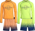 Body Glove Boys' Rash Guard Set - 4 Piece UPF 50+ Swim Set