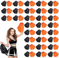60 Pcs Cheerleading Pom Poms Black Orange - Pack for Teams