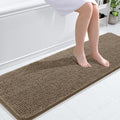 Chenille Bath Rug 59x20 in Tan - Soft Absorbent Bath Mat