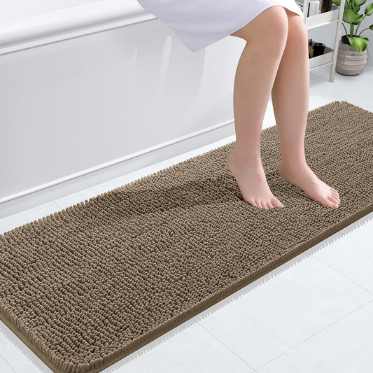 OLANLY Extra Soft Chenille Bath Rugs 59x20 for Cozy Comfort