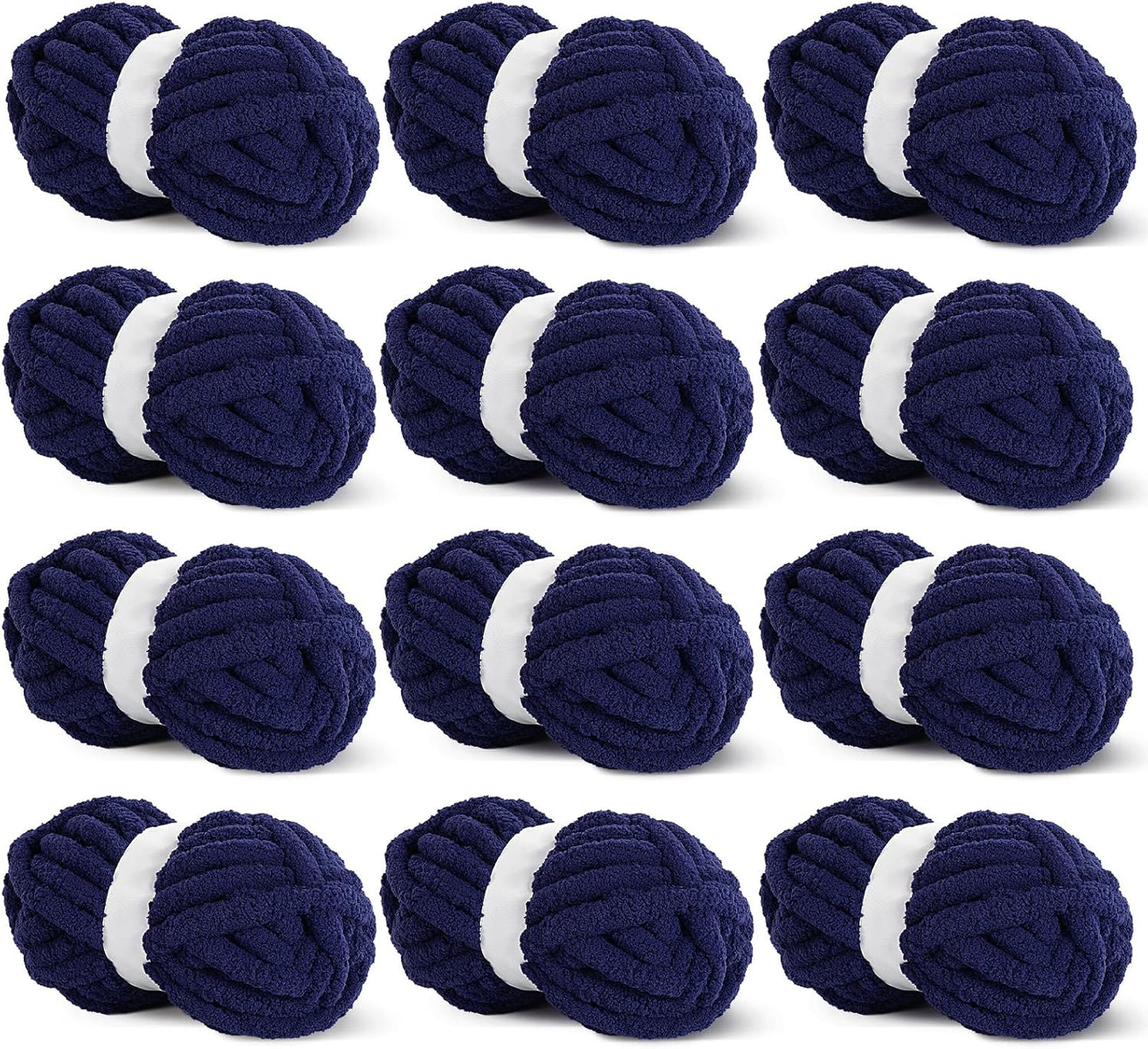 HOMBYS Navy Blue Chunky Chenille Yarn for Cozy Knitting Projects