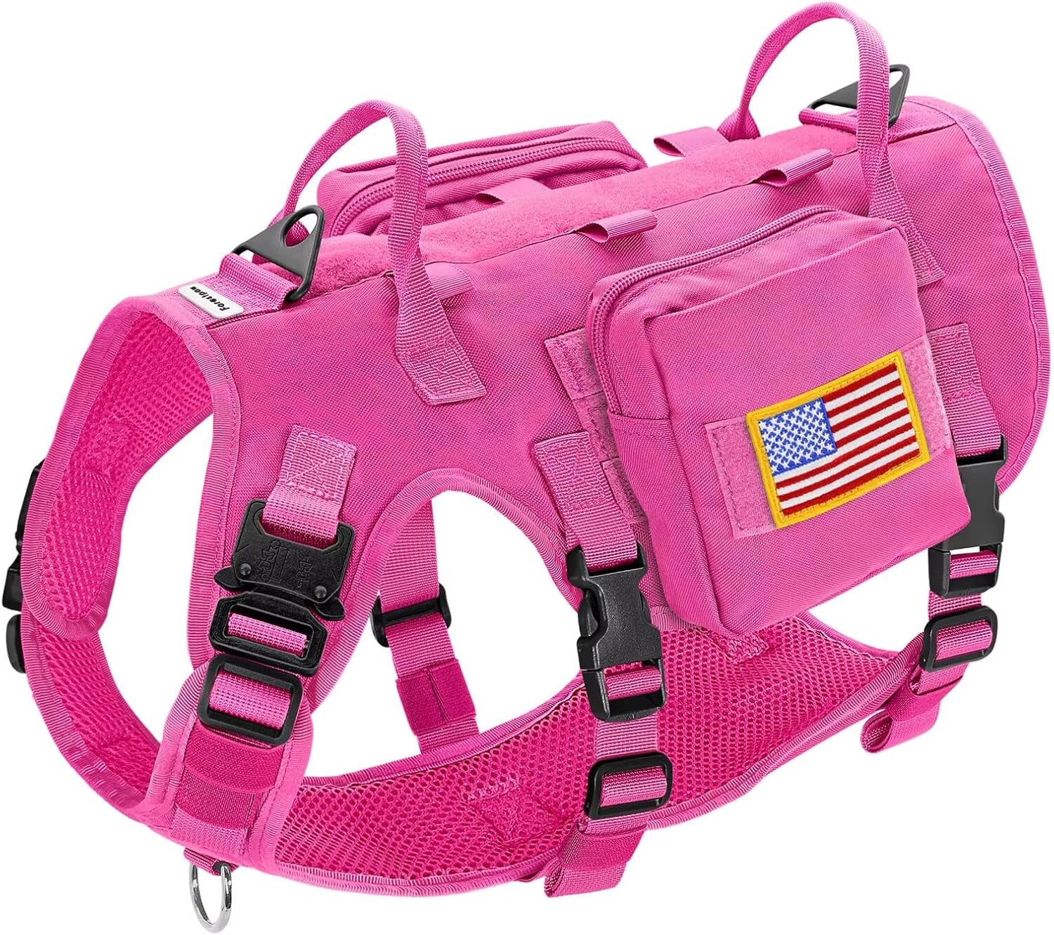 Forestpaw Tactical Dog Harness for Medium Large Dogs, Hot Pink