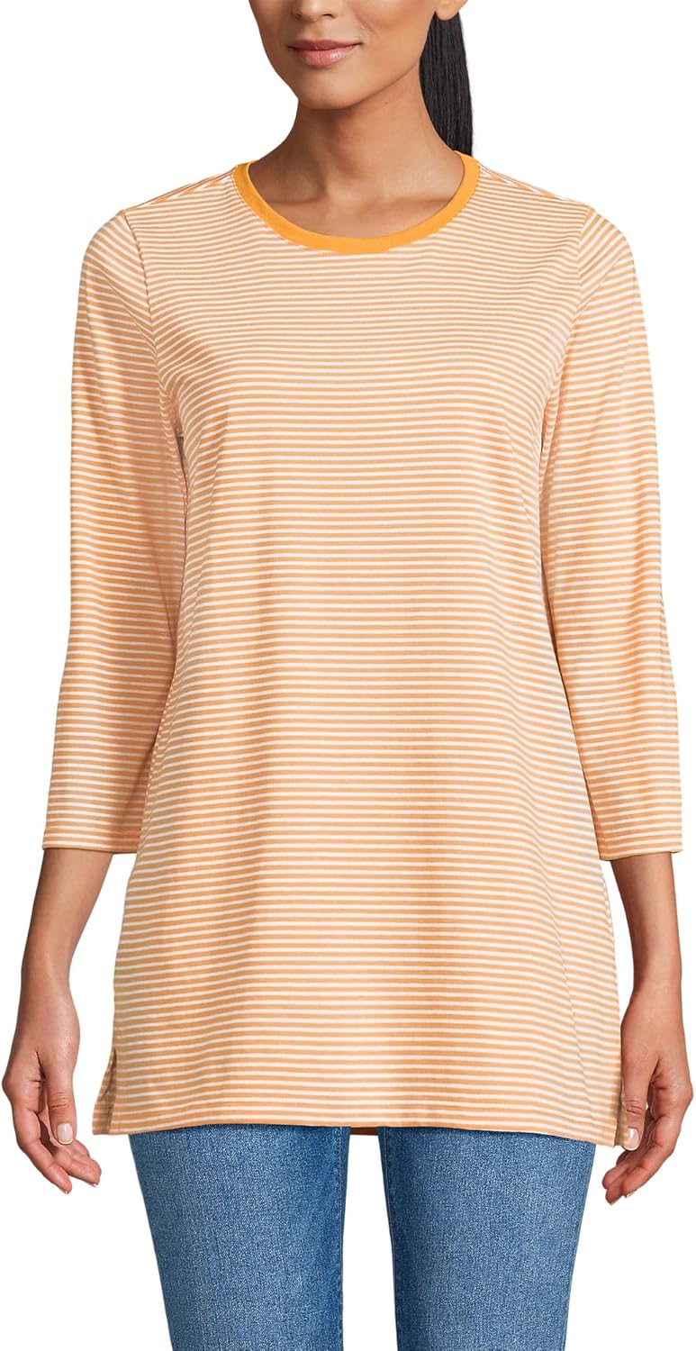 Lands' End Women's 3/4 Sleeve Supima Cotton Crewneck Tunic Review