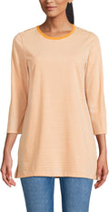 Womens 3/4 Sleeve Supima Cotton Crewneck Tunic - Soft Supima Cotton