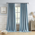DUALIFE Slate Stone Blue Curtains 102 Inch Long for Elegance