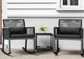 Patio Wicker Rocking Chair Bistro Set - Comfortable Outdoor Seating