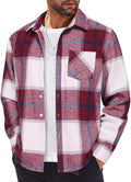 COOFANDY Mens Flannel Shirt Plaid Button-Down - Warm Casual Layering
