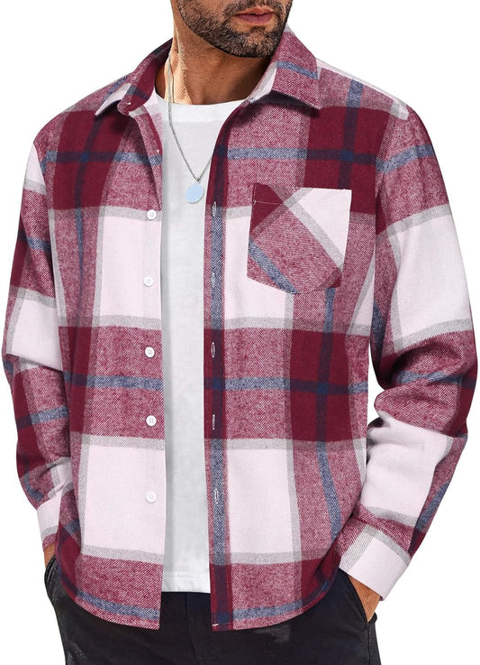 Stylish COOFANDY Mens Flannel Shirt for Casual Wear and Layering