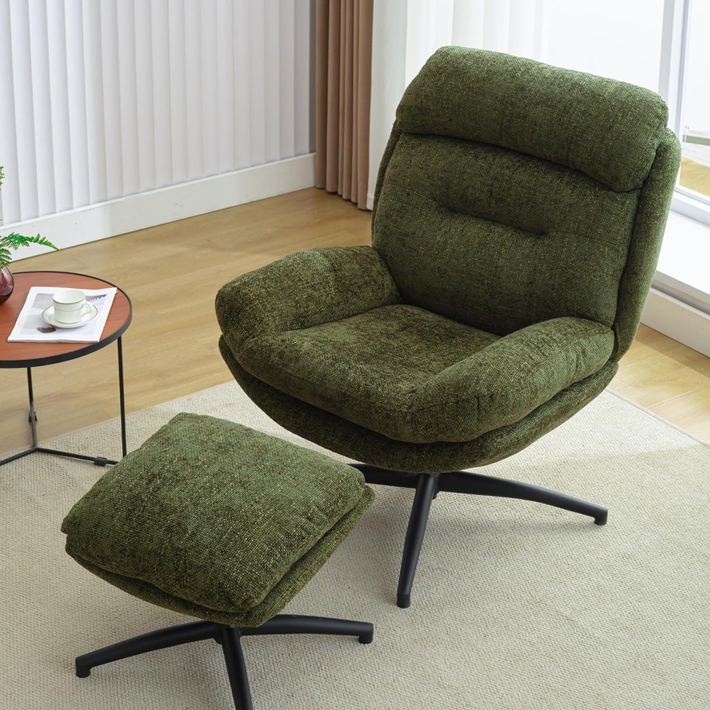 Chenille Swivel Chair Set for Ultimate Comfort