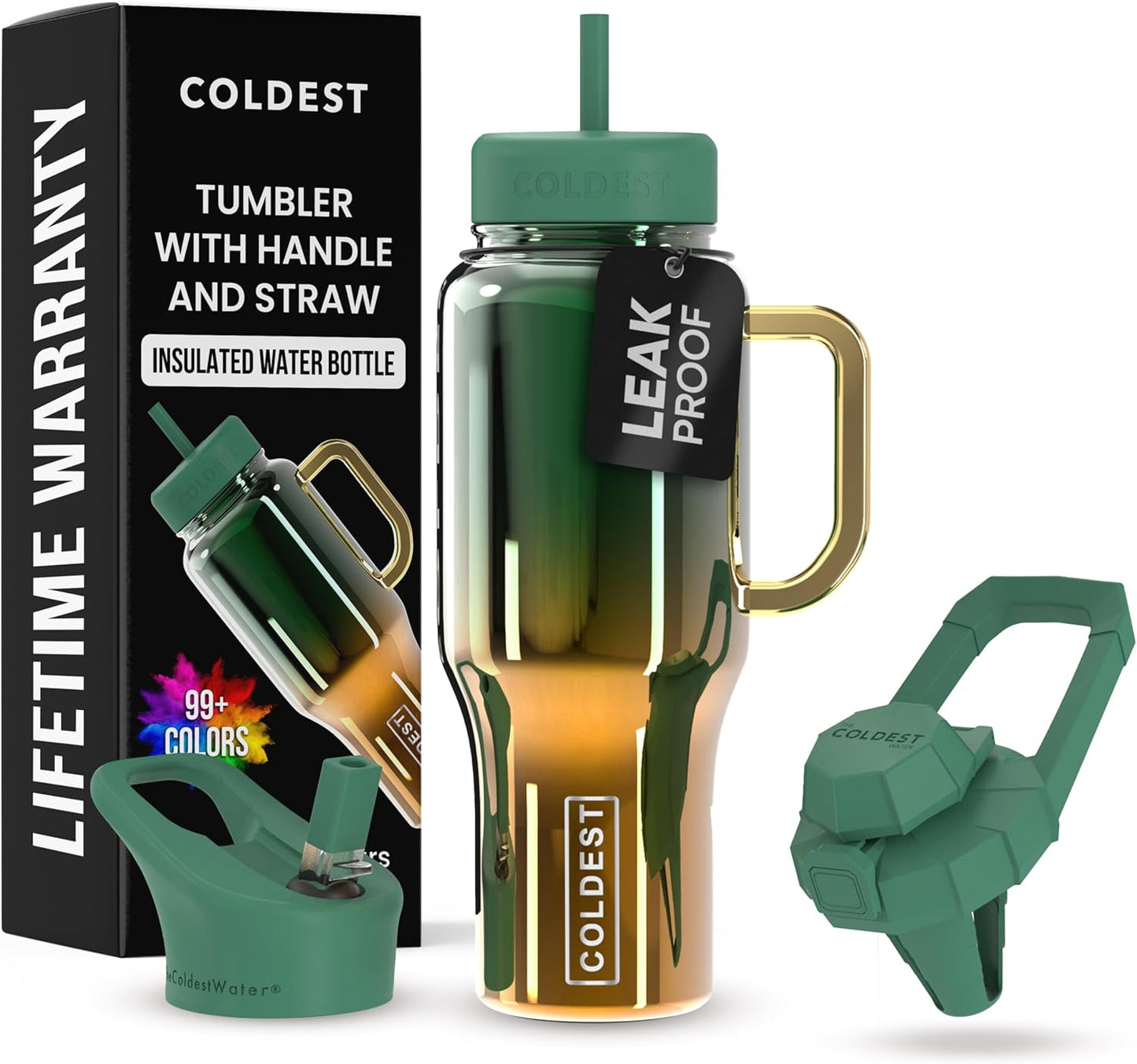 Coldest Tumbler with Handle and Straw - 100% Leak-Proof Design
