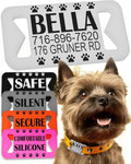 Dog ID Tags Personalized Silicone Dog Tag - Quiet, Durable ID