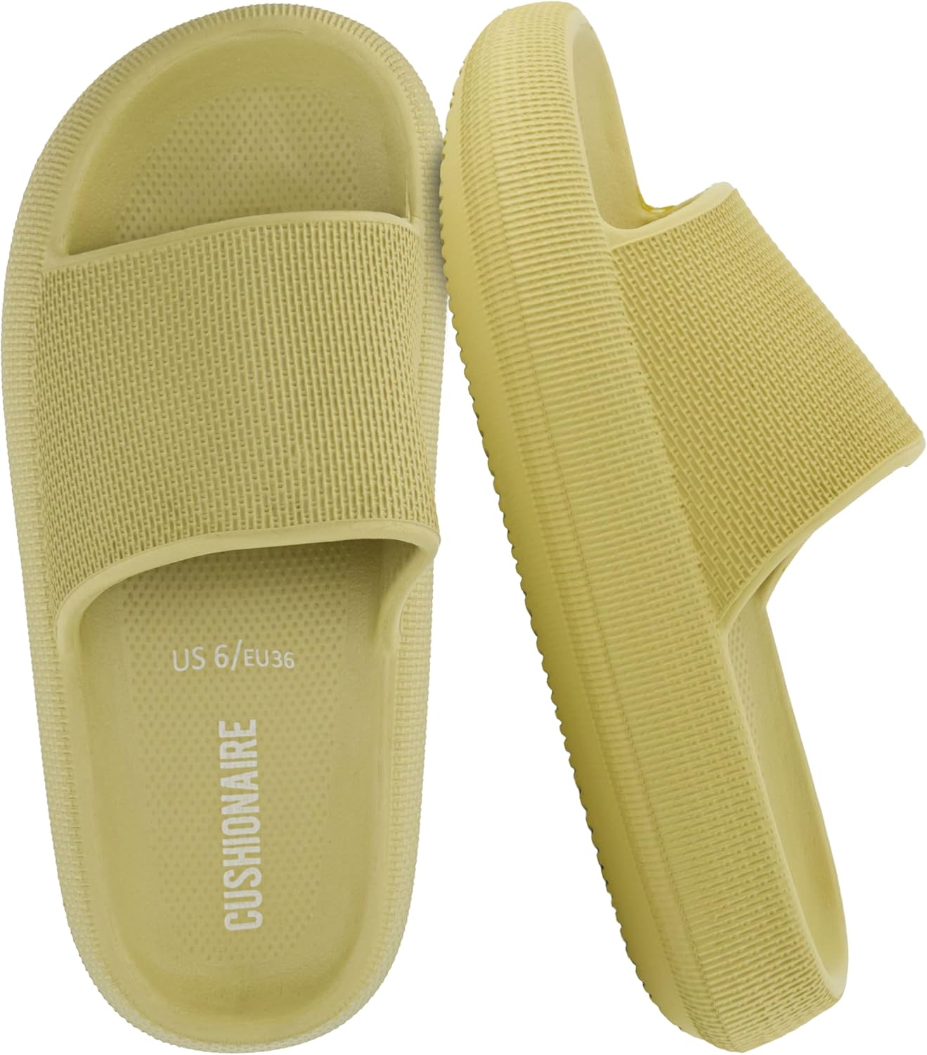 CUSHIONAIRE Feather EVA Slides for Women - Comfort & Style