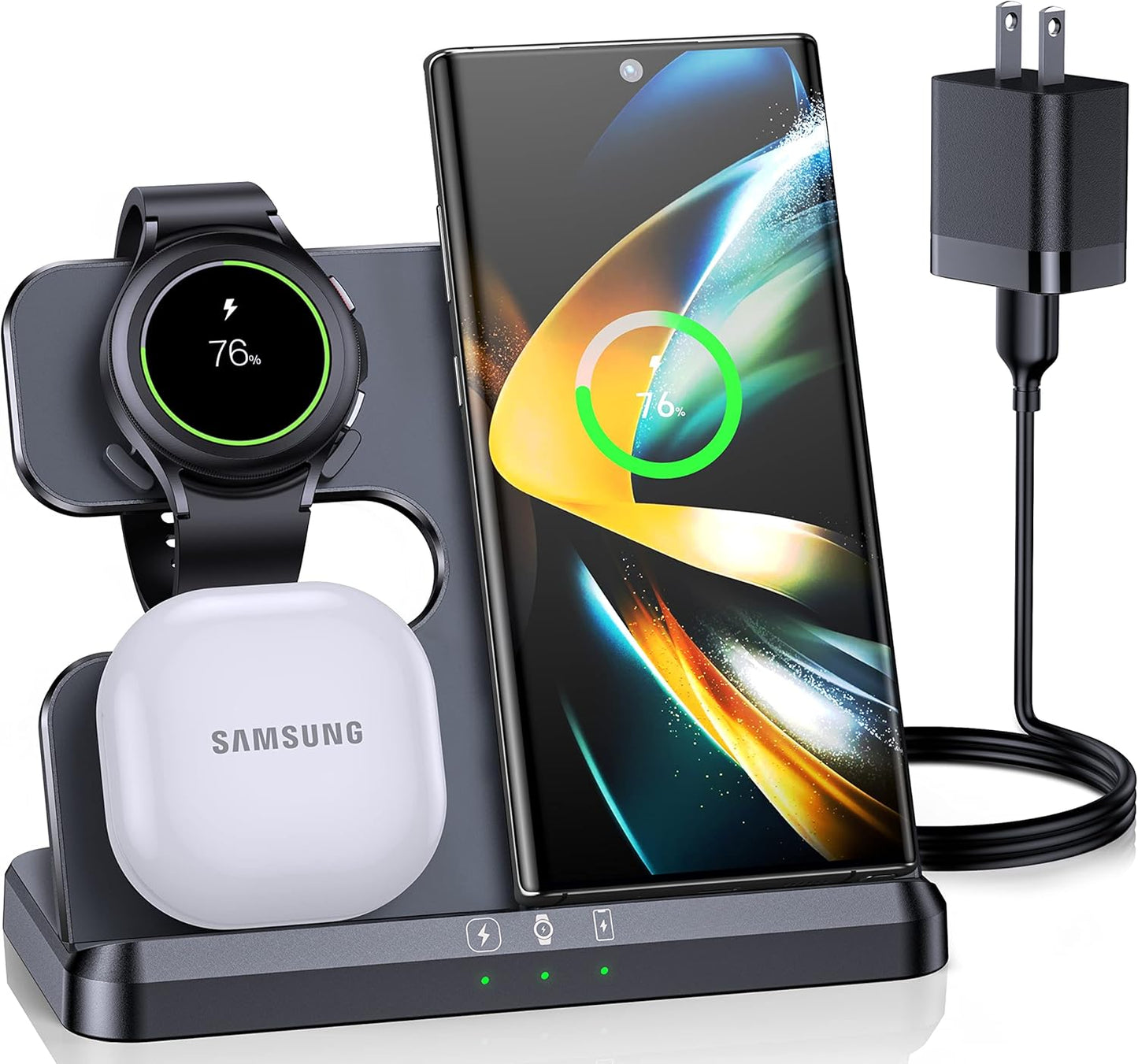 Fast 3-in-1 Wireless Charger for Samsung & Android