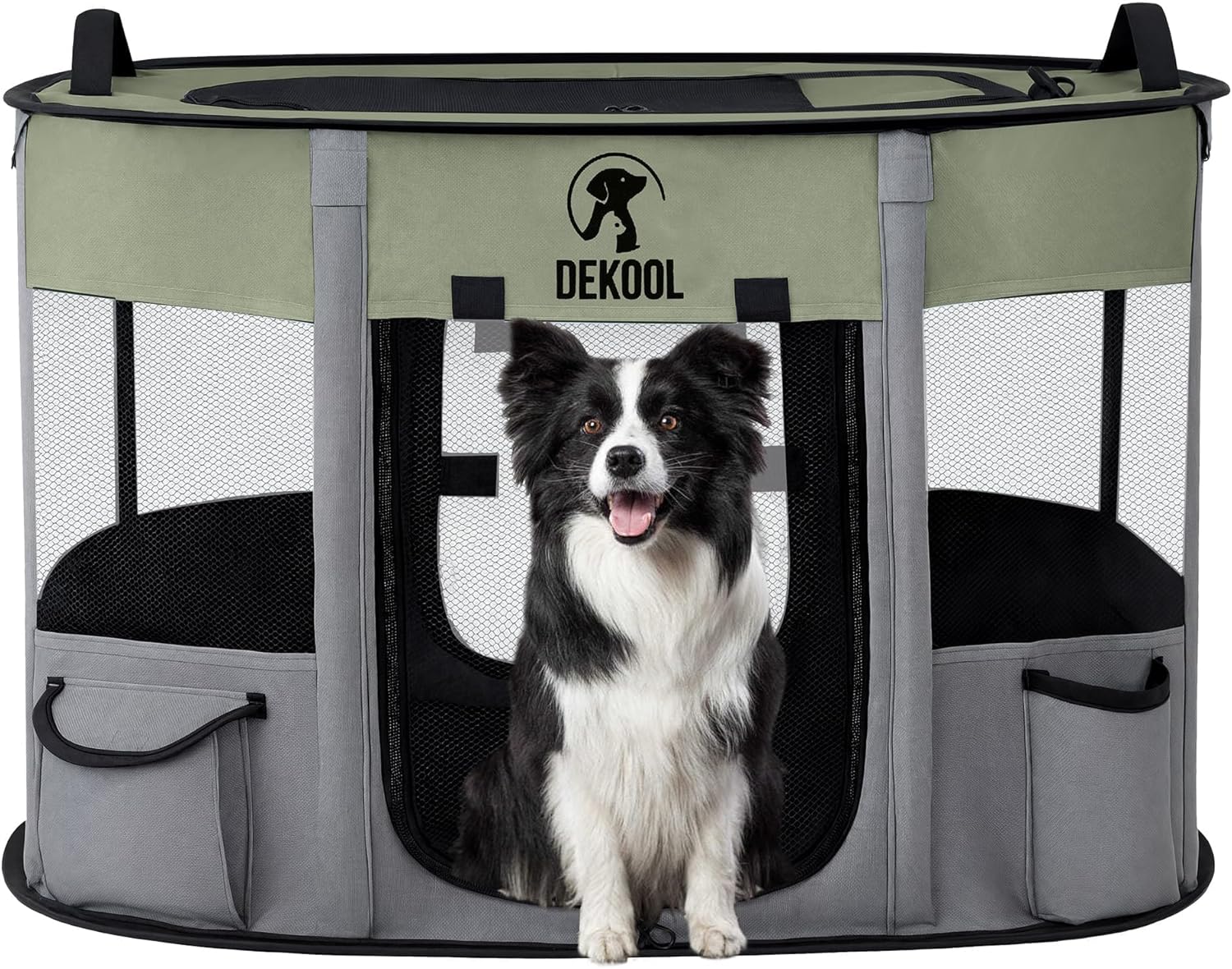 Foldable Pet Dog Playpen for Indoor and Outdoor Use, Green M