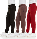 Boys Sweatpants 3Pk Fleece Joggers with Zipper Pocket - Size 4-20