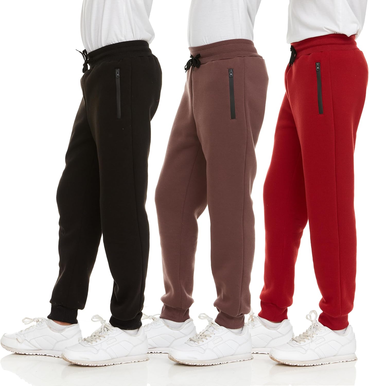 Boys Sweatpants Fleece Athletic Joggers with Zipper Pocket