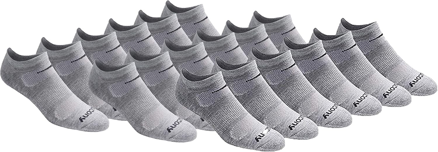 Saucony Men's RunDry Mesh No-Show Socks for Ultimate Comfort