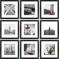 12x12 Picture Frame Set of 9 Black - Square Gallery Wall Frames