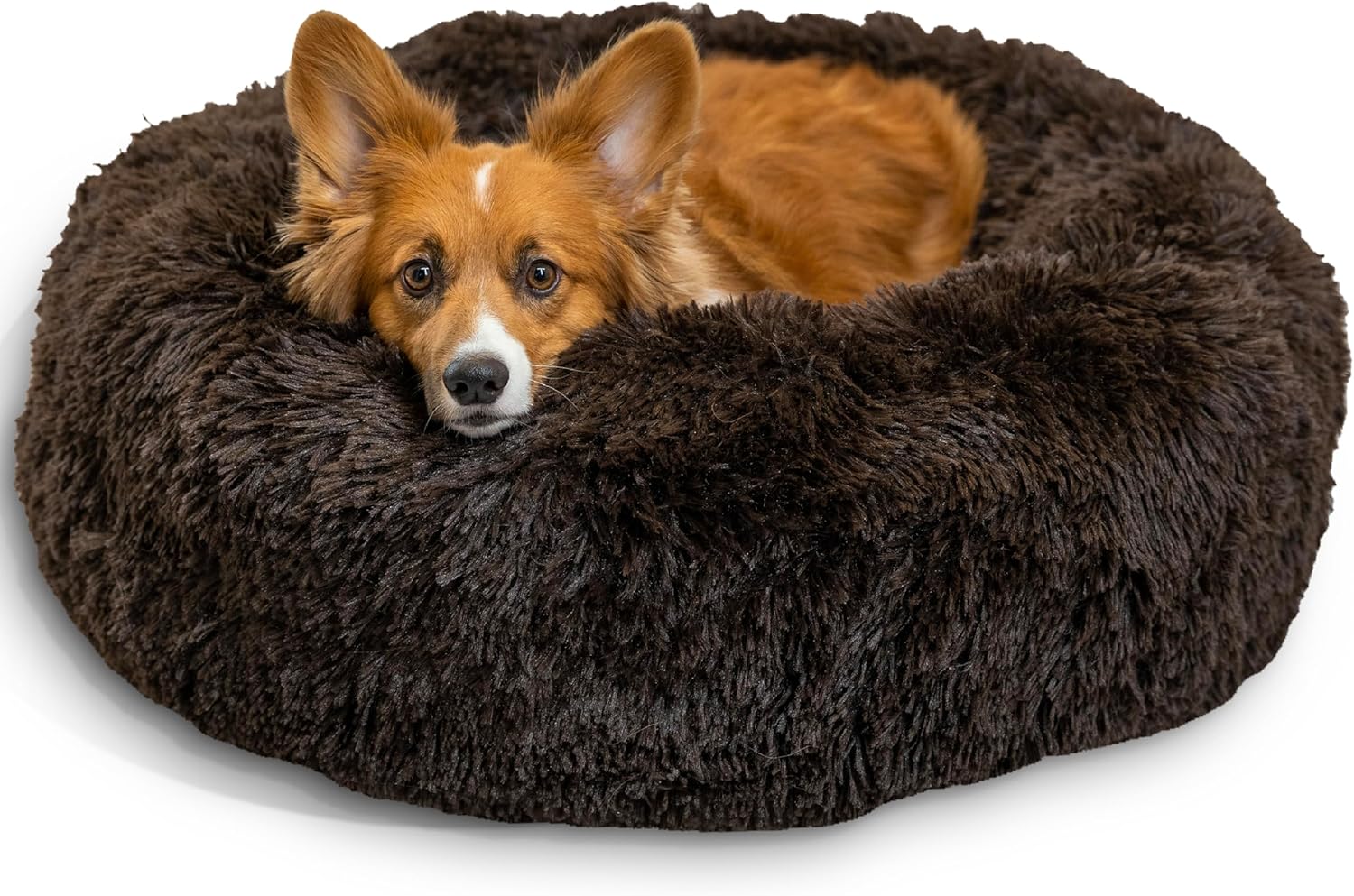 Calming Donut Dog and Cat Bed for Anxiety Relief Up to 45 lbs
