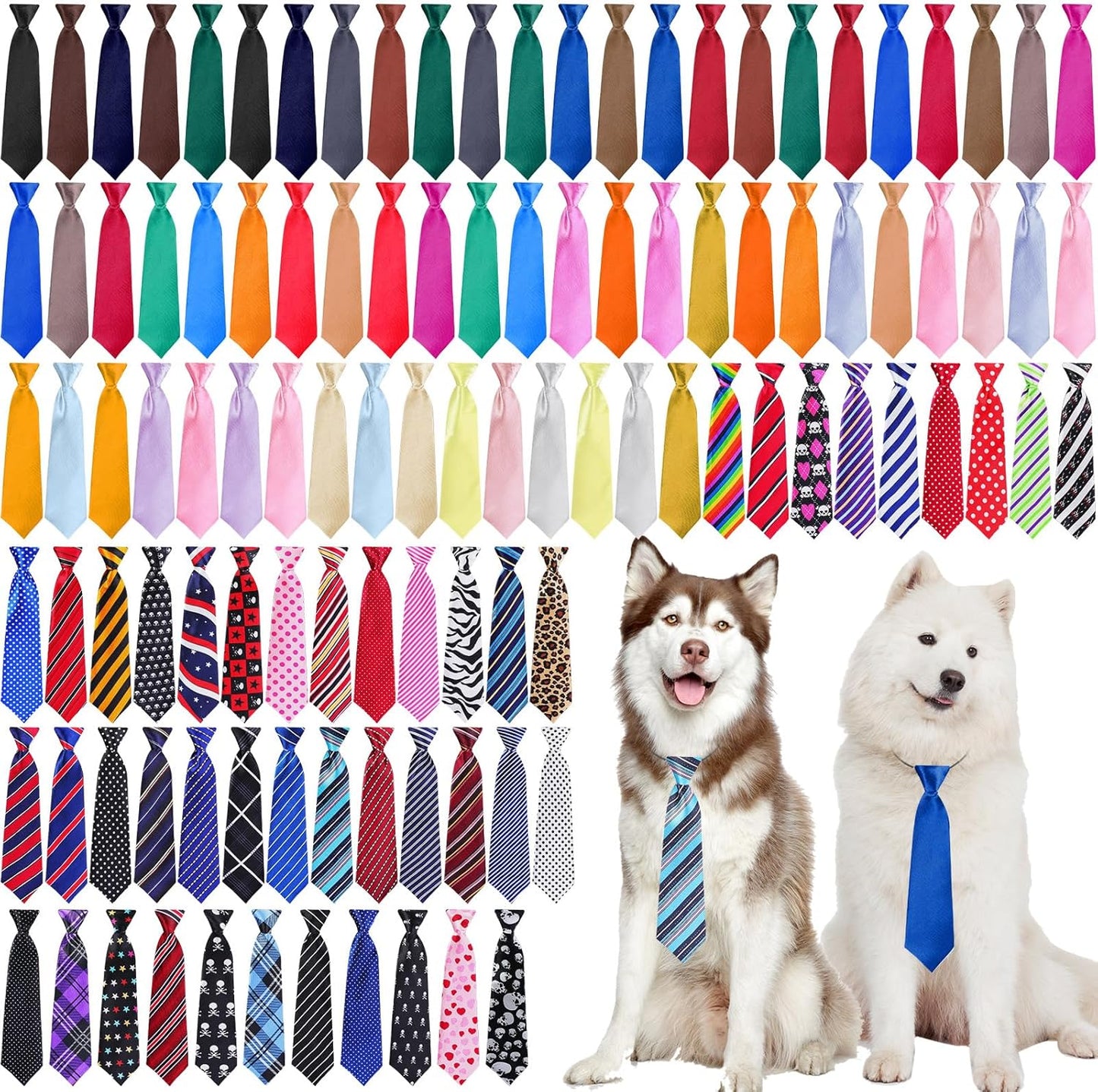 110 Pcs Adjustable Dog Neck Ties for Stylish Winter Pets