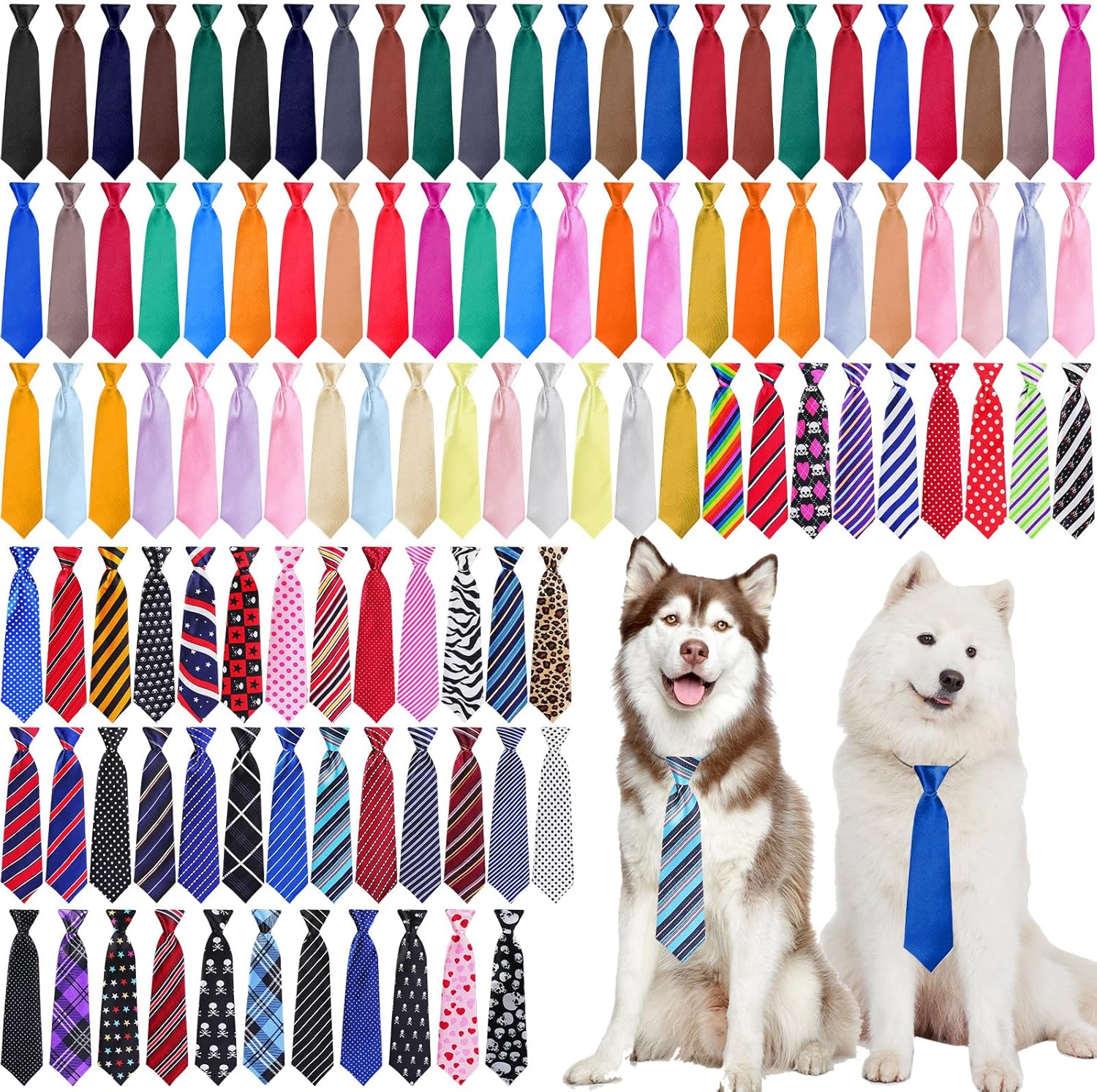 110 Pcs Adjustable Dog Neck Ties for Stylish Winter Pets