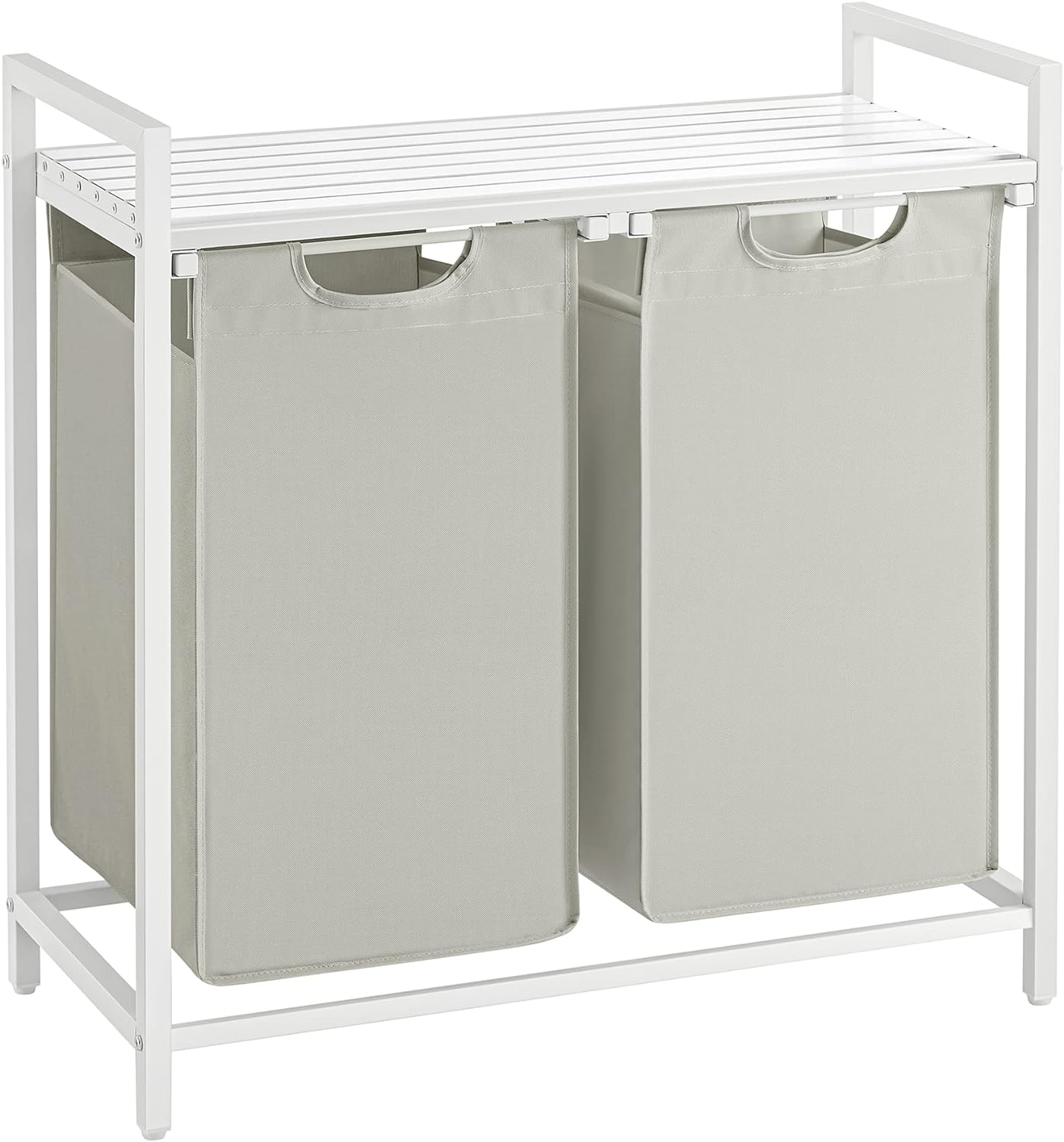 VASAGLE Laundry Hamper with 2 Removable Bags and Shelf