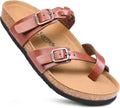 Memory Foam Cork Footbed Slides for Women - Comfort & Arch Support