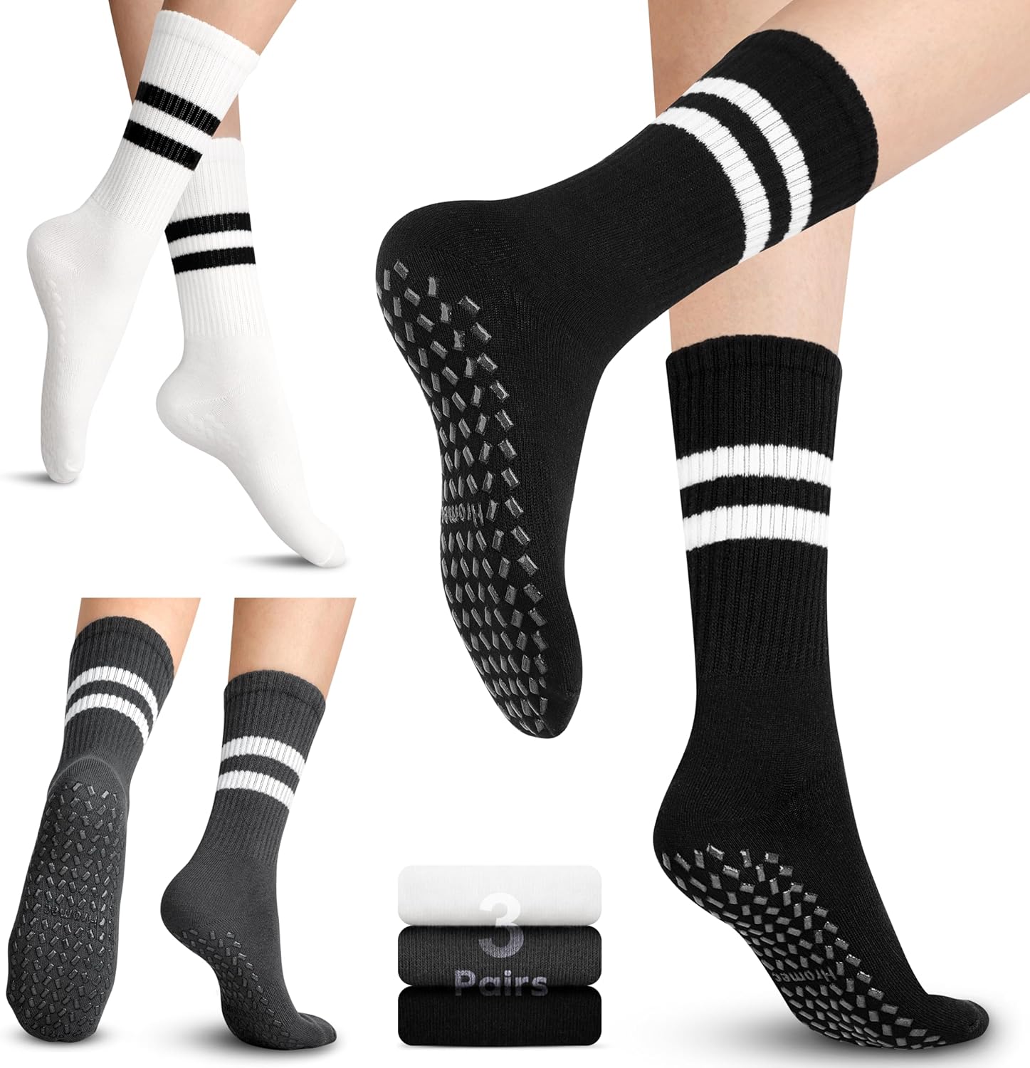 Hromec Non-Slip Pilates Socks - Grip for Every Movement