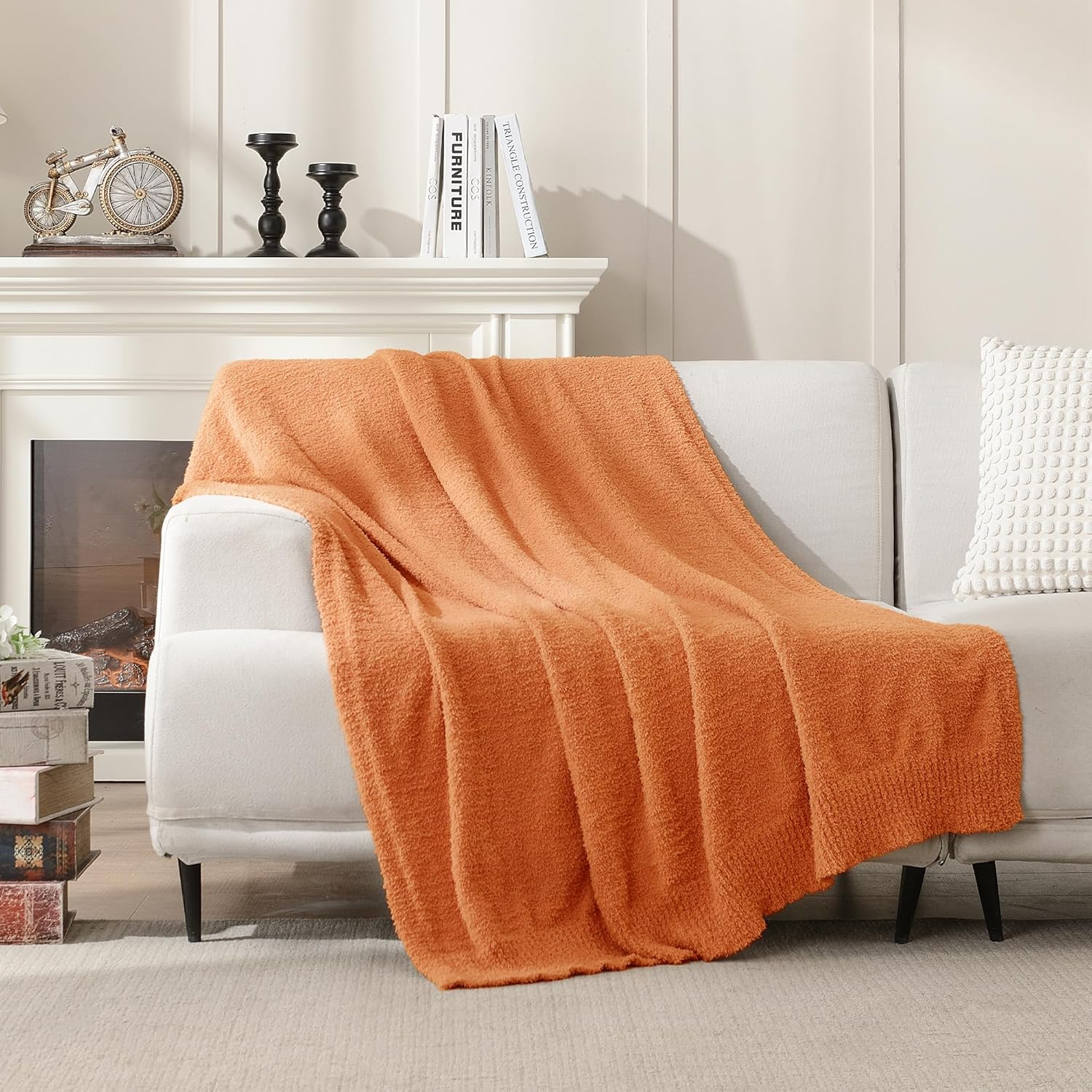 Twin Blanket Pumpkin Orange Cozy Throw for Halloween Decor