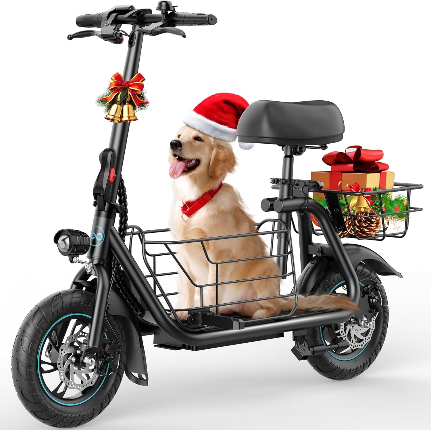 Electric Scooter with Seat, 550W Motor, 20 Miles Range