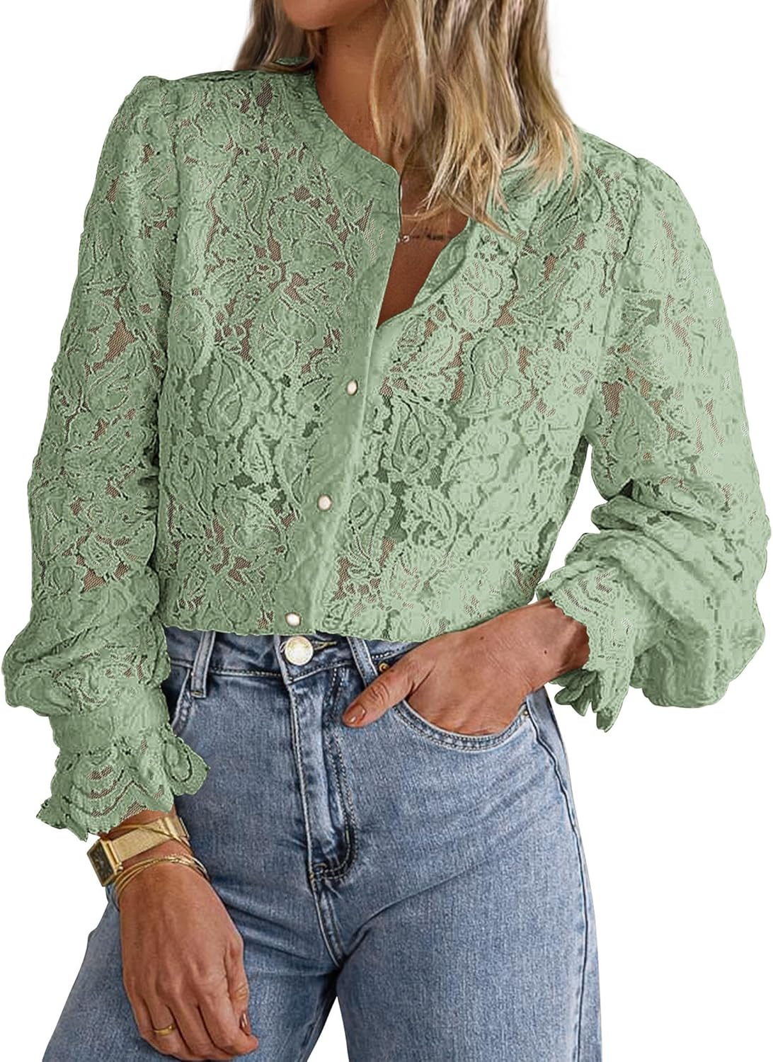 PRETTYGARDEN Women's Dressy Casual Lace Blouse for All Occasions